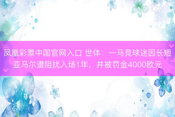 凤凰彩票中国官网入口 世体：一马竞球迷因长短亚马尔遭阻扰入场1年，并被罚金4000欧元