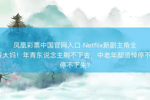 凤凰彩票中国官网入口 Netflix新剧主角全是大爷大妈！年青东说念主刷不下去，中老年却追悼停不下来？