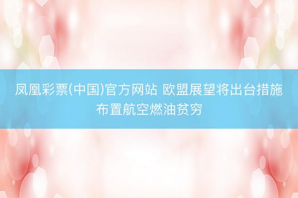 凤凰彩票(中国)官方网站 欧盟展望将出台措施布置航空燃油贫穷