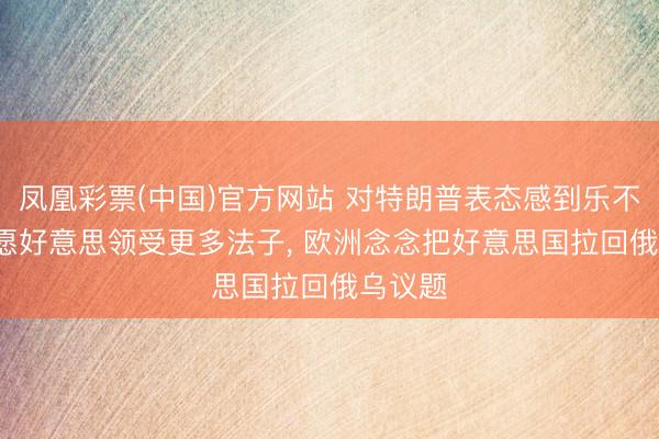 凤凰彩票(中国)官方网站 对特朗普表态感到乐不雅， 但愿好意思领受更多法子， 欧洲念念把好意思国拉回俄乌议题